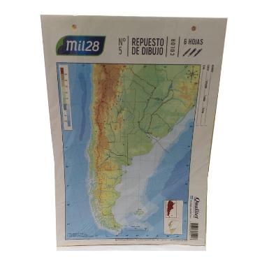 Repuesto de Dibujo Mil28 N°5 Color 6 hojas Tipo Canson ART.5110 QUALITET